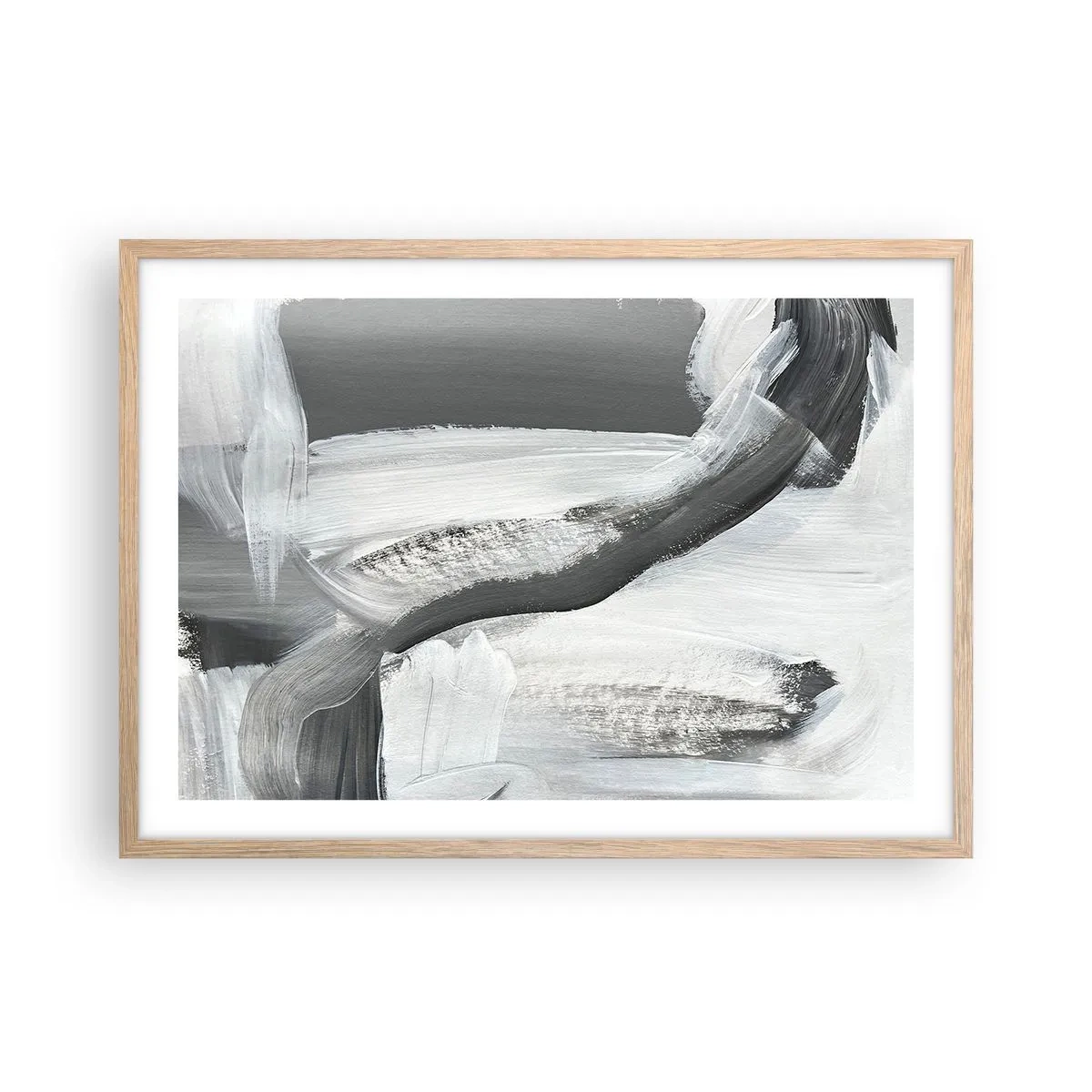 Poster în ramă de stejar deschis - Cu o mișcare decisivă - 70x50 cm