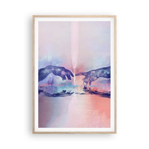 Poster în ramă de stejar deschis - Scânteia divină a vieții - 70x100 cm