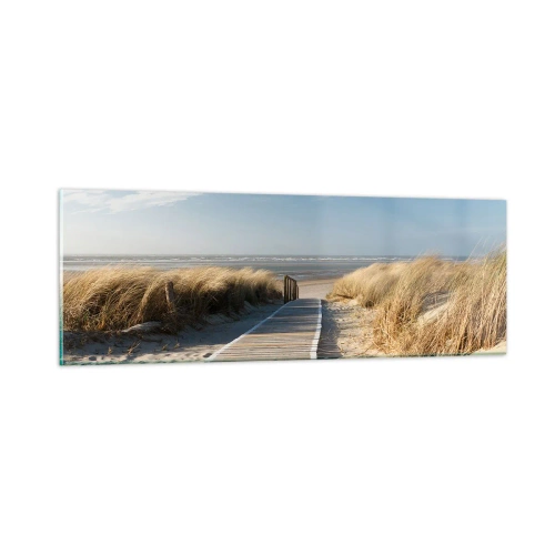 Tablou pe sticlă - În spatele dunei, în zumzetul ierbii - 90x30 cm