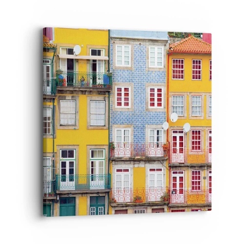 Tablou pe pânză - Culorile orașului vechi - 30x30 cm