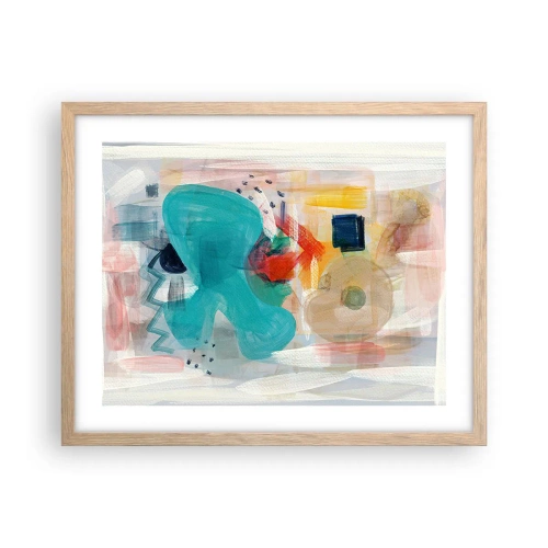 Poster în ramă de stejar deschis - Joc plin de culoare - 50x40 cm