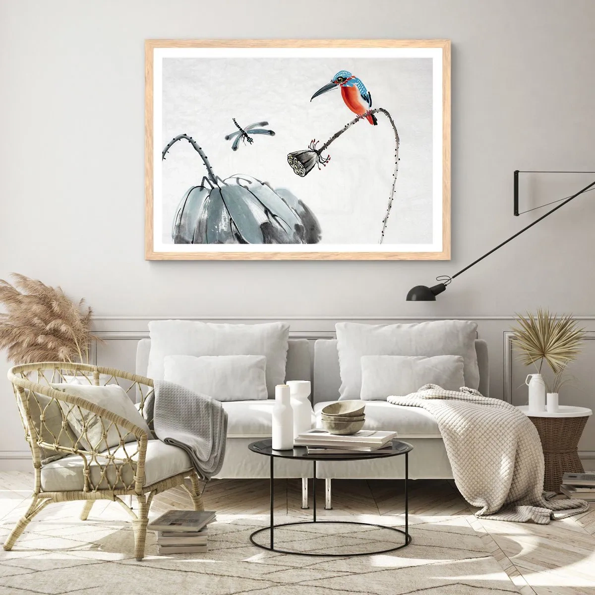 Poster în ramă de stejar deschis - Viața de pajiște - 91x61 cm
