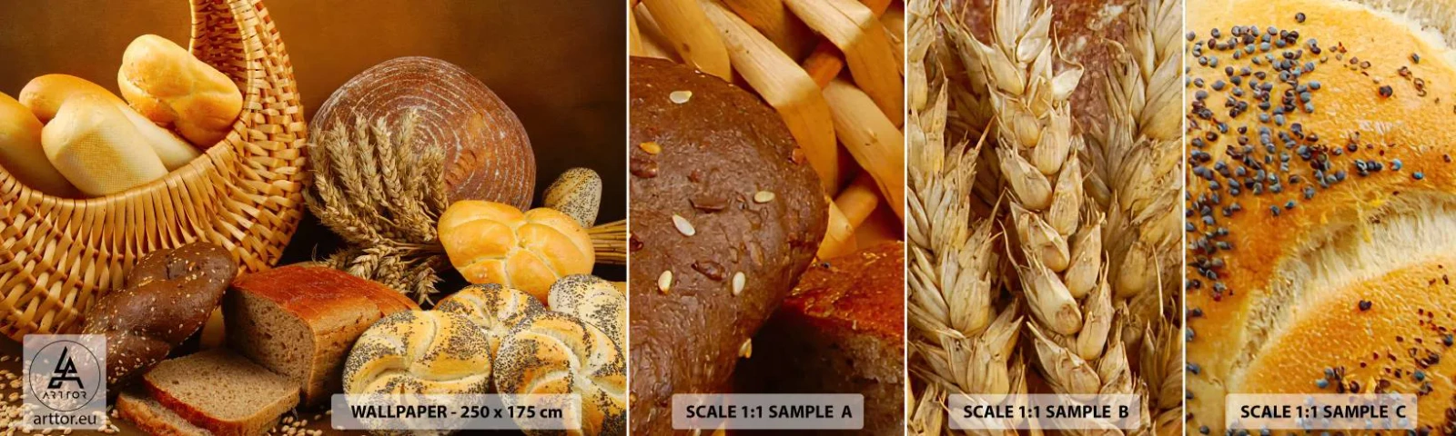 Mostră tapet autocolant Deluxe Sticker - Am scăpat din nou - Gastronomie, Pâine, Pâine - 100x30 cm