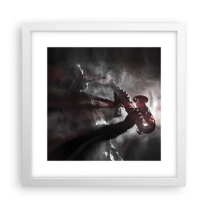 Poster în ramă albă - În aburul jazzului - 30x30 cm