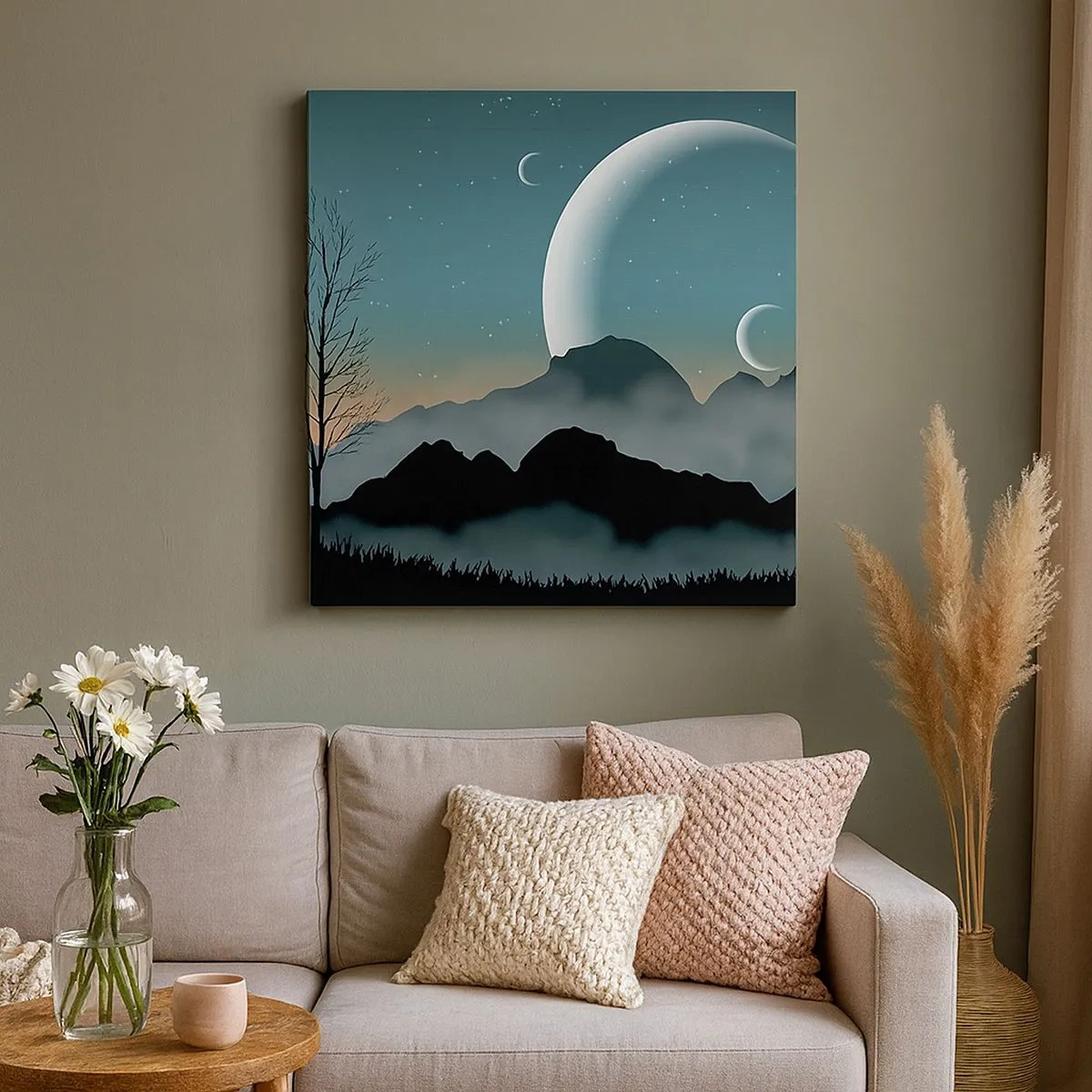 Tablou pe pânză - Carnavalul unei nopți înstelate - 30x30 cm