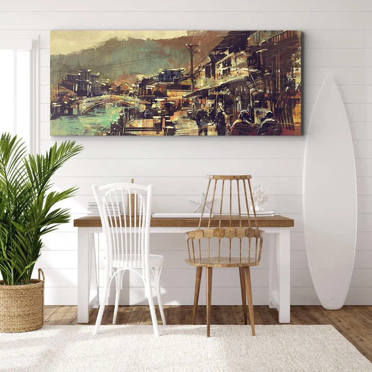 Tablou pe pânză - Viața ca o bogăție de gri - 90x30 cm