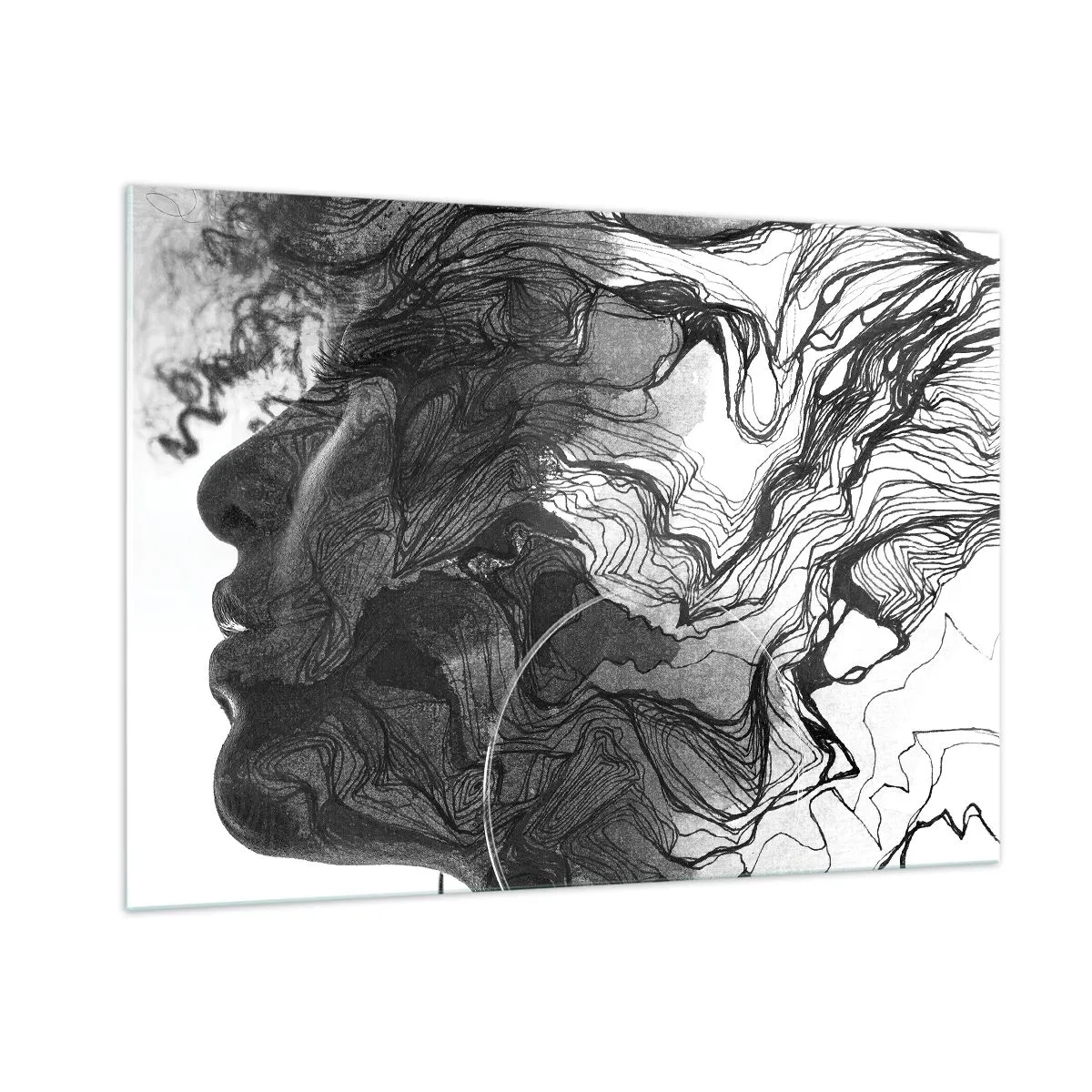 Tablou pe sticlă - Încurcată în vise - 100x70 cm