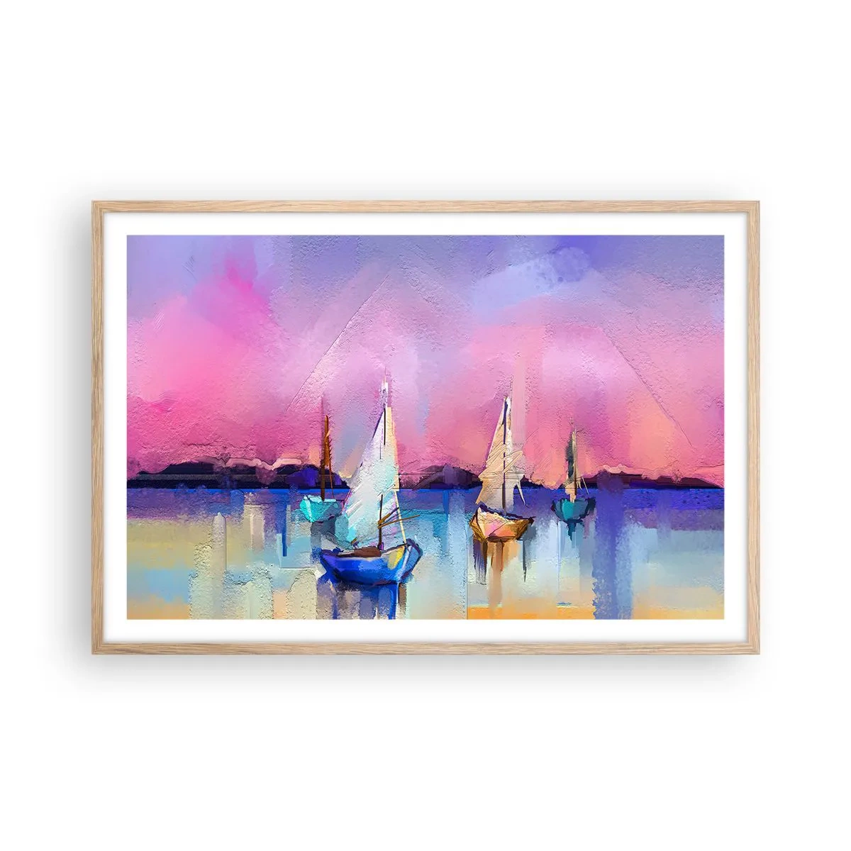 Poster în ramă de stejar deschis - Direcția: ape largi - 91x61 cm