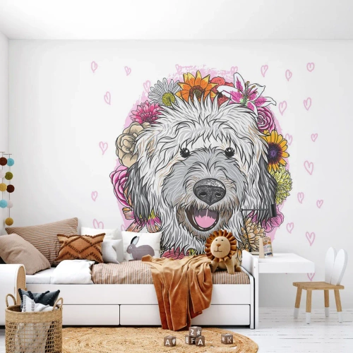 Tapet Autoadeziv Deluxe Sticker - Bucuria cățelușului - Abstracția, Câine, Pentru copii - 200x140 cm