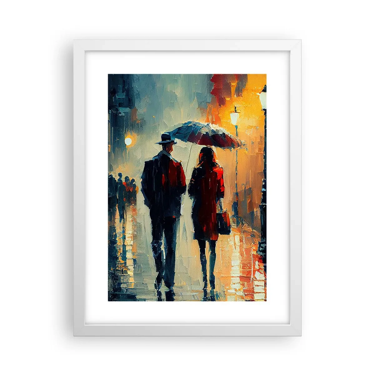 Poster în ramă albă - Poveste de dragoste urbană - 30x40 cm