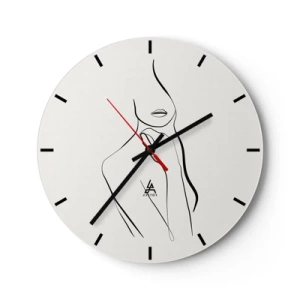 Ceas de perete - Ceas pe sticlă - Valuri în nuanțe de bej și maro creând o structură geometrică - 30x30cm - Val de melancolie - Decorațiune modernă pentru perete pentru living, bucătărie și dormitor ARTTOR
