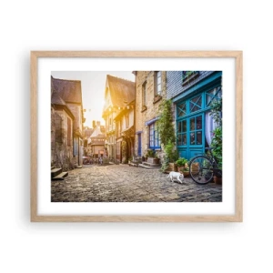Poster în ramă de stejar deschis - Fantoma albă a orașului - 50x40 cm