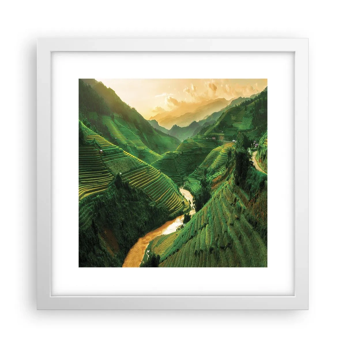 Poster în ramă albă - Valea vietnameză - 30x30 cm