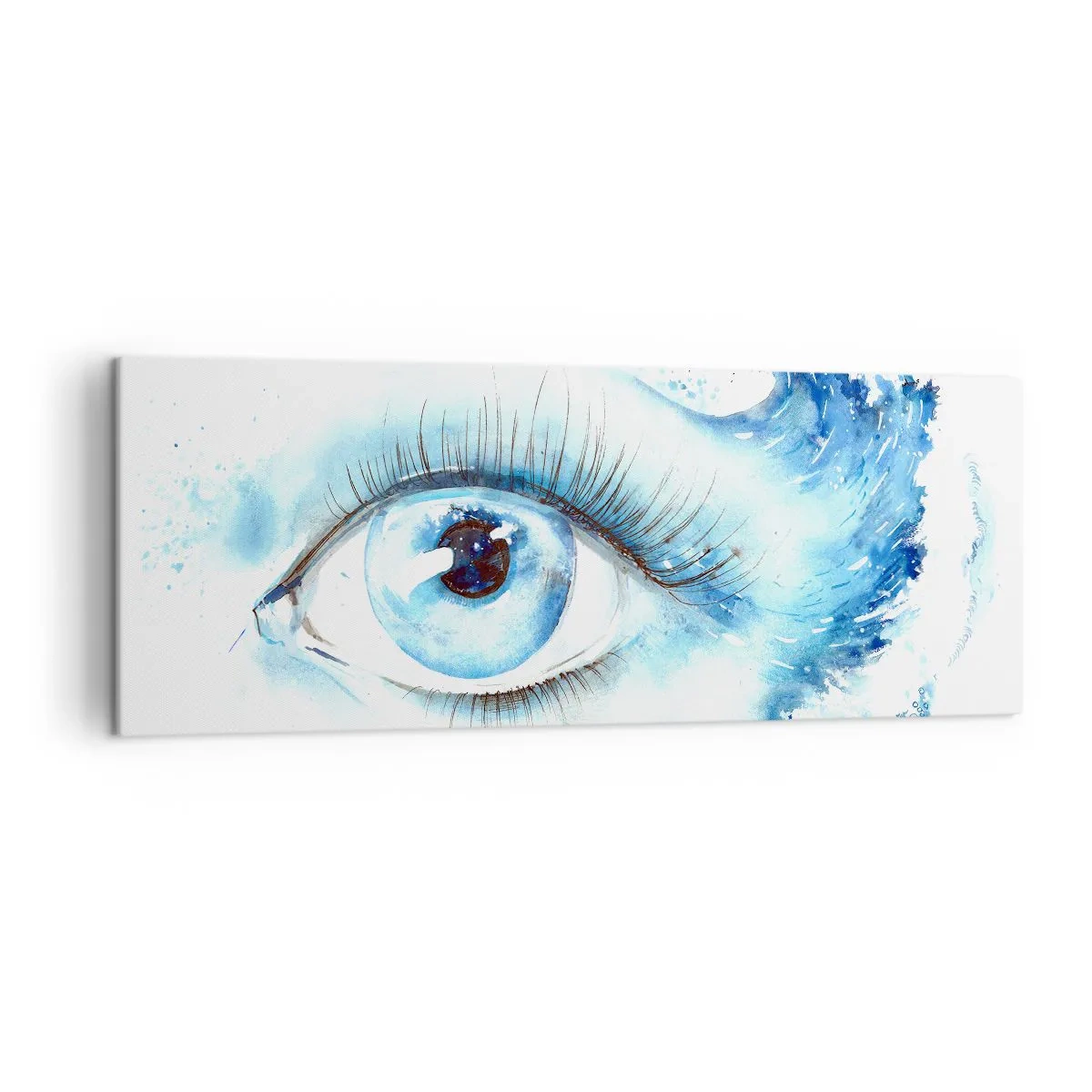 Tablou pe pânză - Scufundă-te în albastrul privirii - 140x50 cm