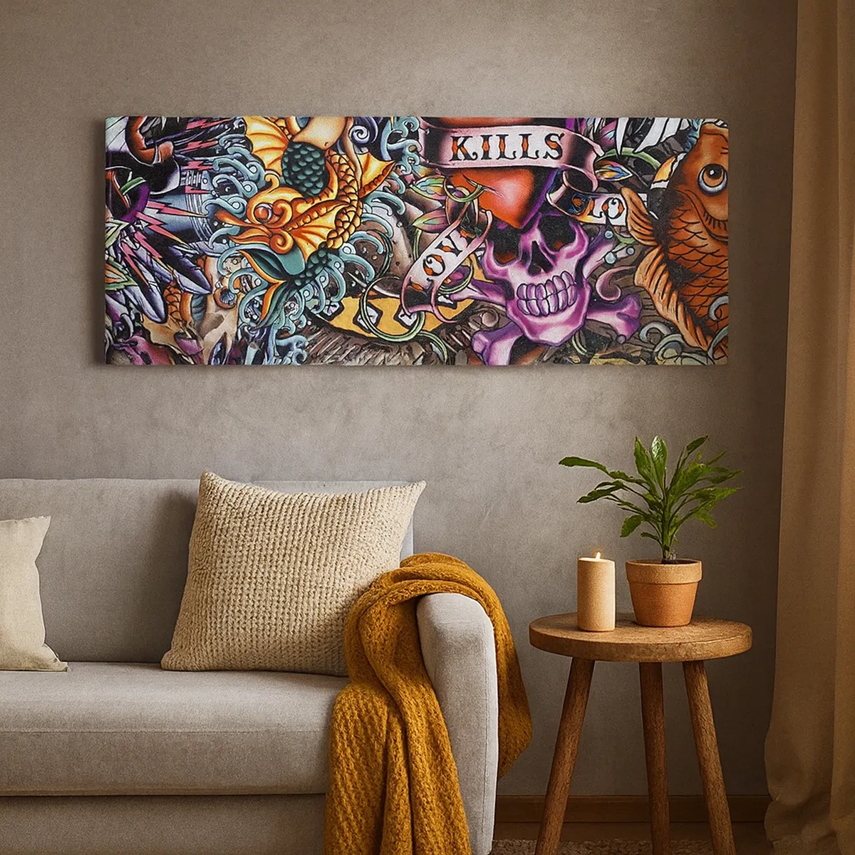 Tablou pe pânză - Visul unui artist tatuator - 30x30 cm