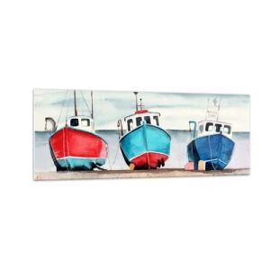 Tablou pe sticlă - Gata pentru pescuit - 140x50 cm