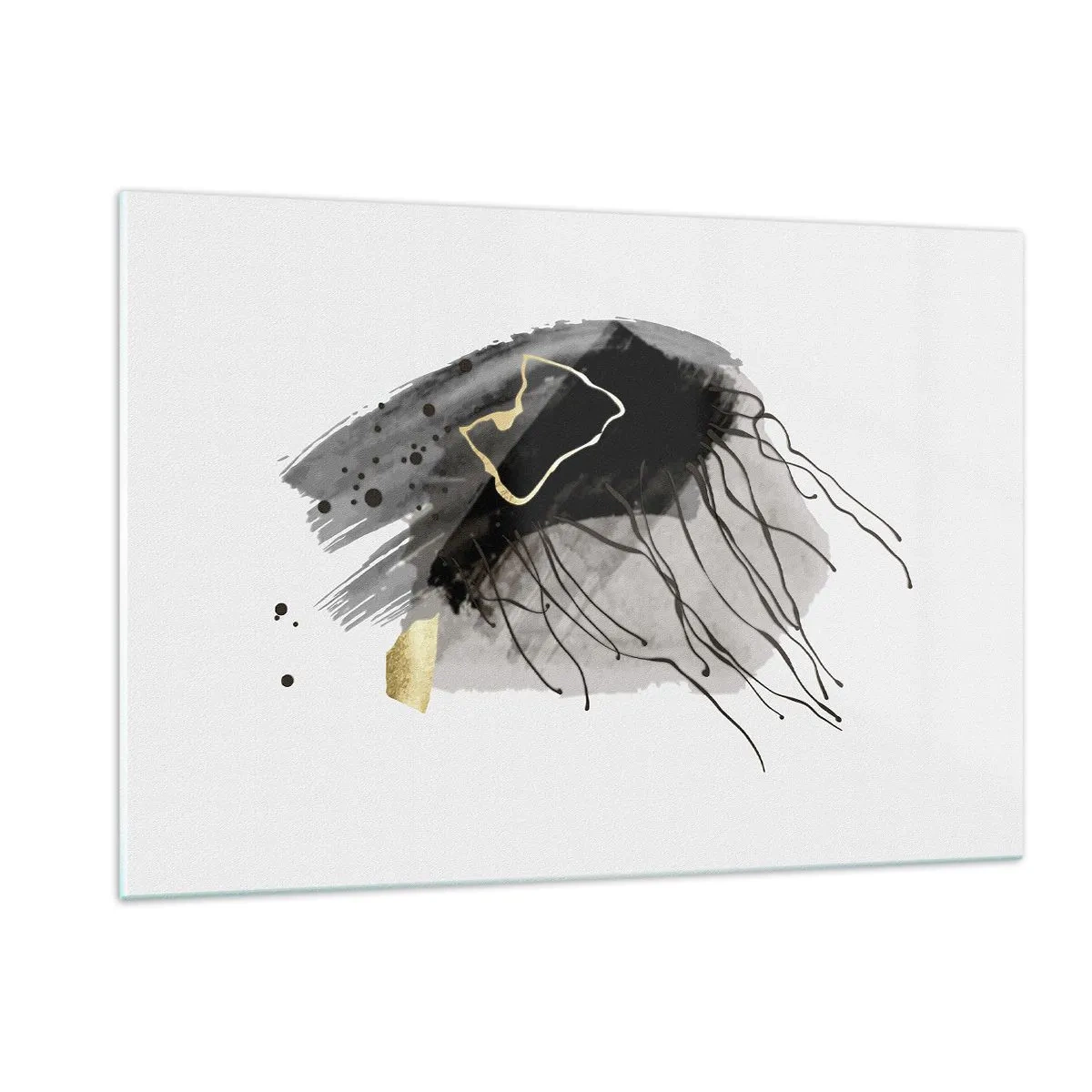 Tablou pe sticlă - Negru și aur - 120x80 cm