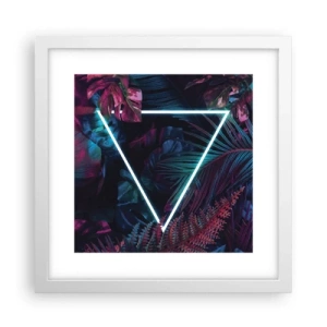 Poster în ramă albă - Grădină în stil disco - 30x30 cm