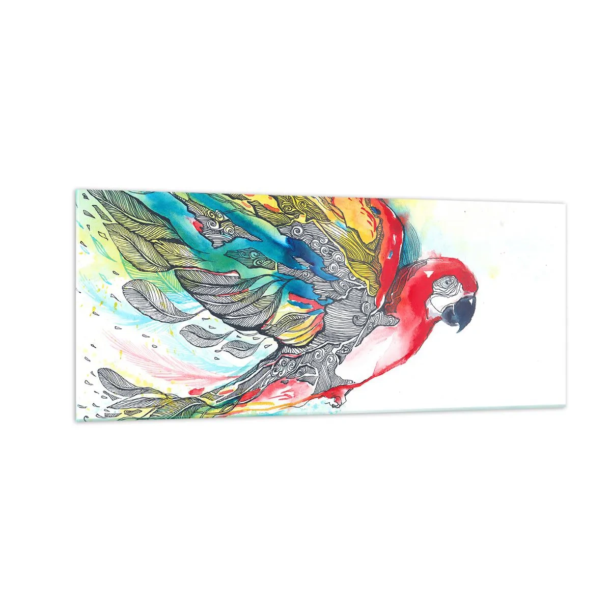 Tablou pe sticlă - Trăiește în culori - 100x40 cm