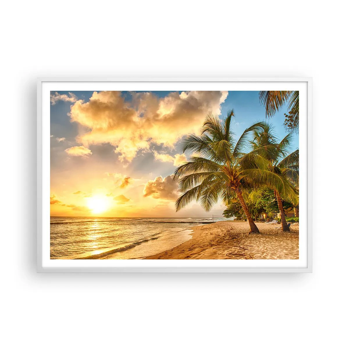 Poster în ramă albă - Vară eternă, întotdeauna o vacanță - 100x70 cm