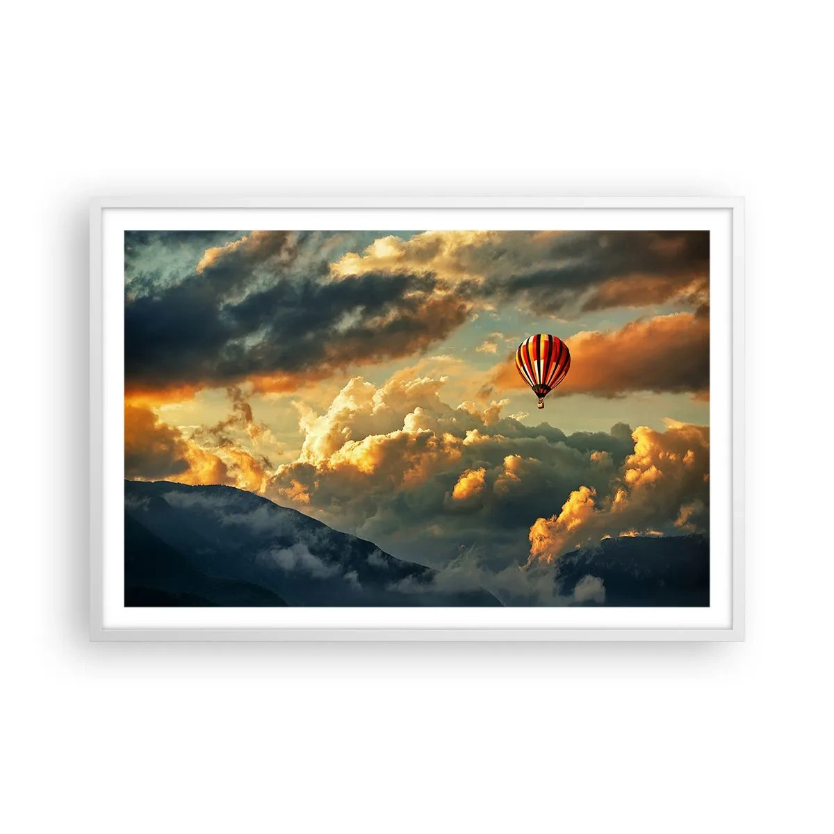 Poster în ramă albă - Zbor pentru că vreau - 91x61 cm