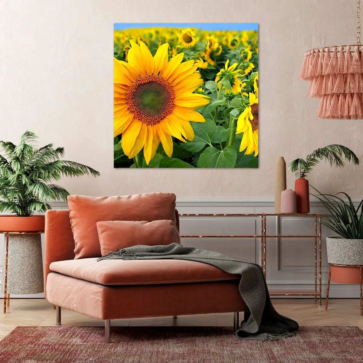 Tablou pe pânză - Sute de sori se aprind în flăcări - 60x60 cm