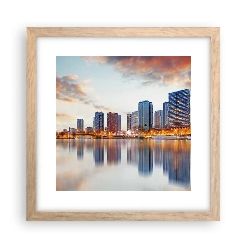 Poster în ramă de stejar deschis - Calmul monumental al Parisului - 30x30 cm