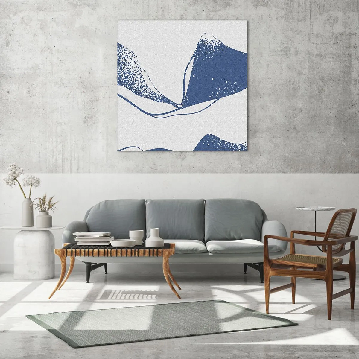 Tablou pe sticlă - Abstracție înaripată - 50x50 cm