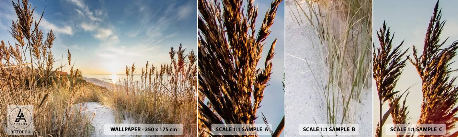 Mostră tapet autocolant Deluxe Sticker - Plaja de nord - Peisaj, Mare, plajă - 100x30 cm