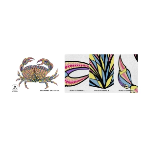 Mostră tapet Premium Canvas - Bijuterii marine - Crab, Pentru copii, Grafică - 100x30 cm