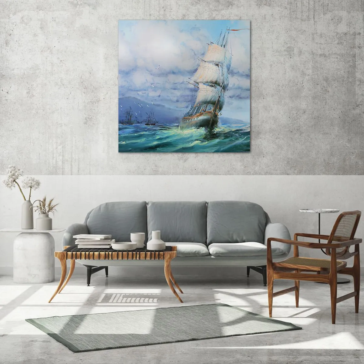 Tablou pe sticlă - Vânturi bune - 30x30 cm