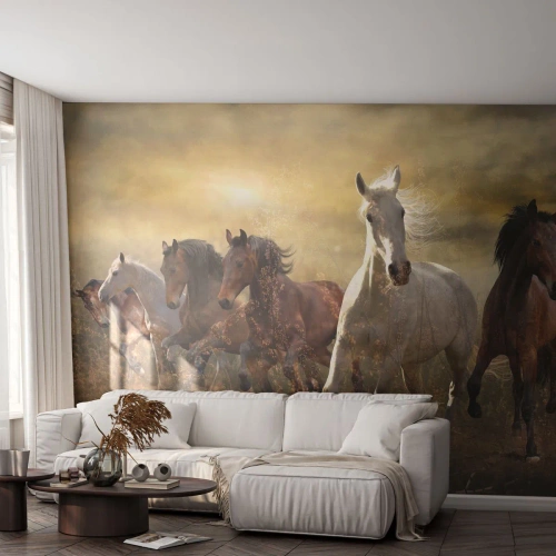 Tapet Autoadeziv Deluxe Sticker - Trăiască libertatea! - Animale, Cal, Galop - 250x175 cm