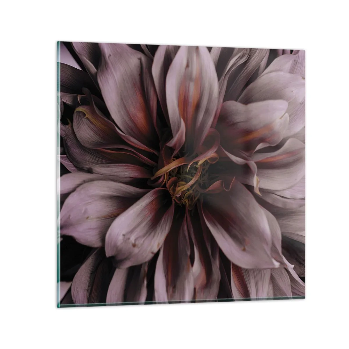 Tablou pe sticlă - Inimă florală - 50x50 cm
