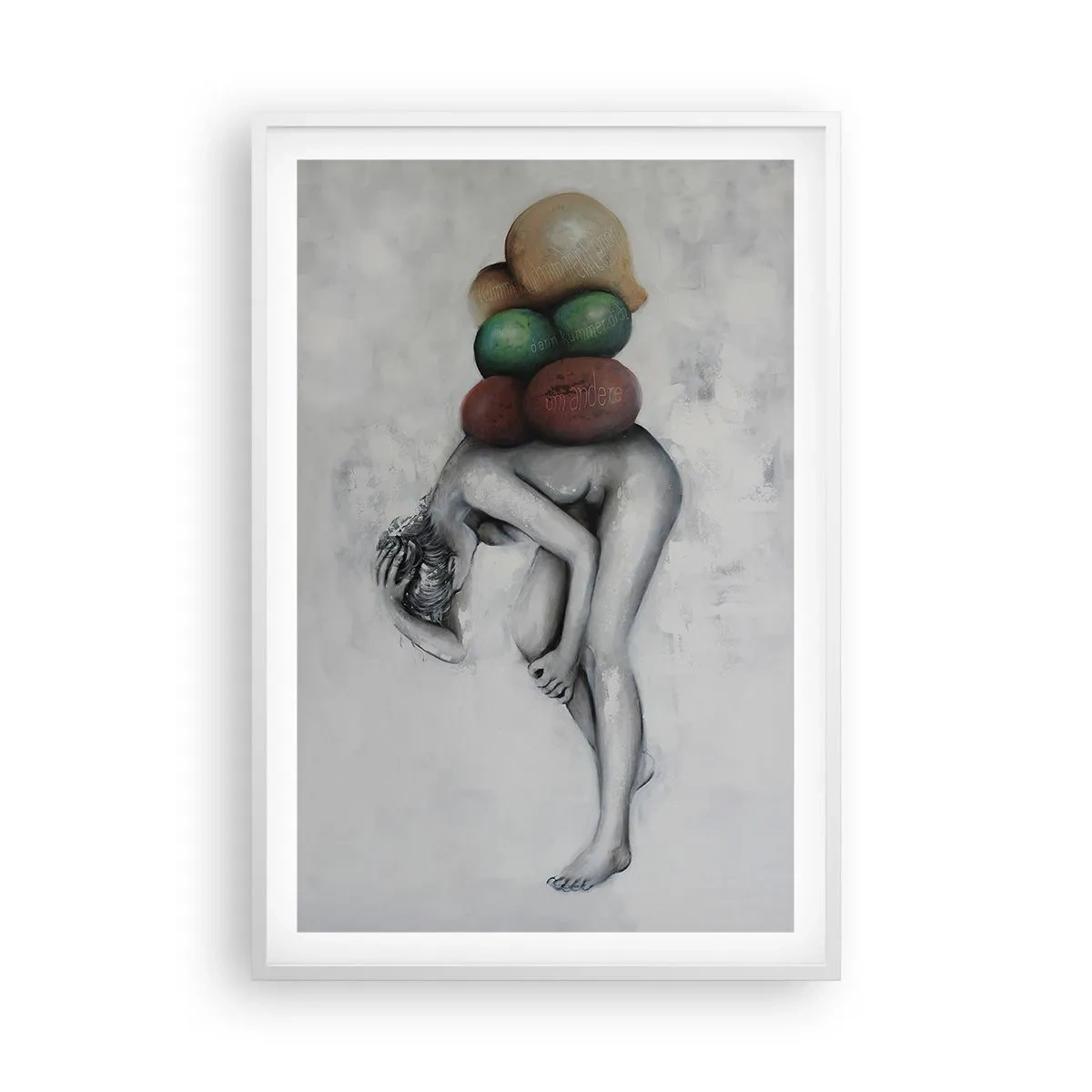 Poster în ramă albă - Povara vieții - 61x91 cm