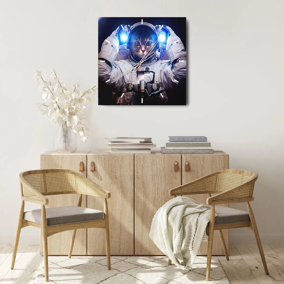 Ceas de perete - Ceas pe sticlă - Houston, aveți o problemă - 30x30 cm