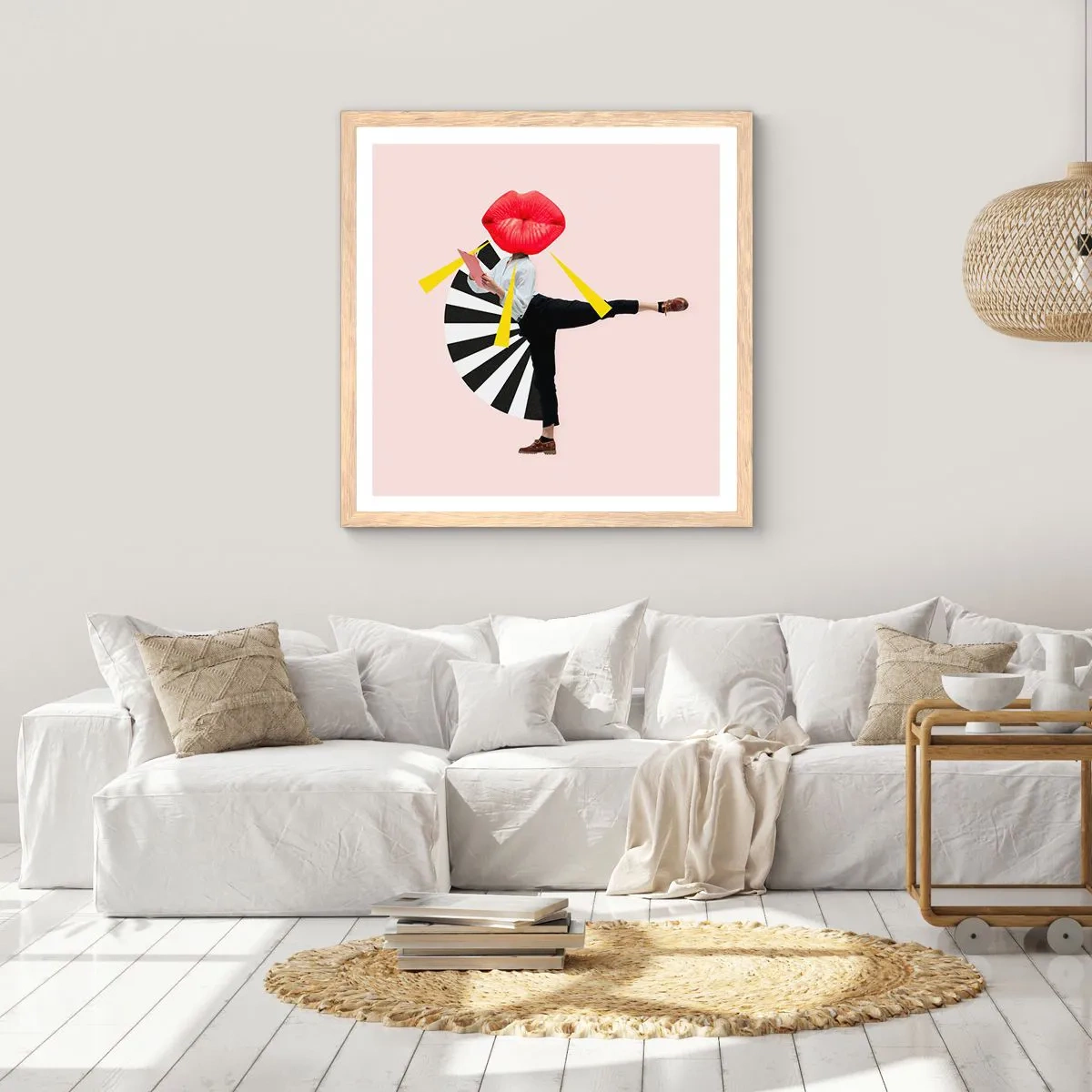Poster în ramă de stejar deschis - Artă pop suprarealistă - 30x30 cm