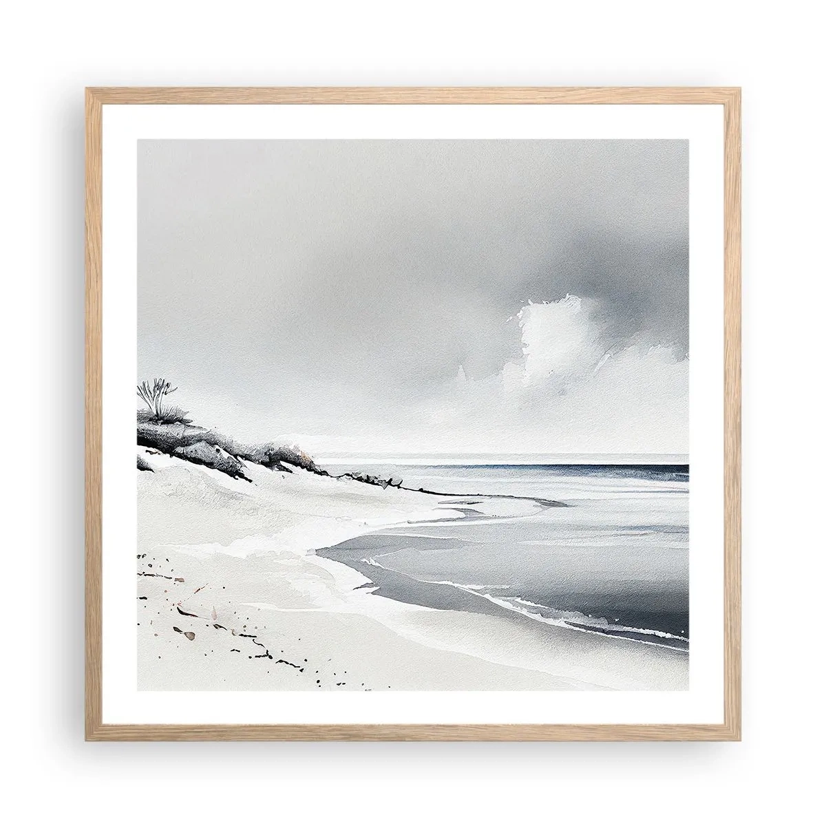 Poster în ramă de stejar deschis - Întotdeauna împreună - 60x60 cm