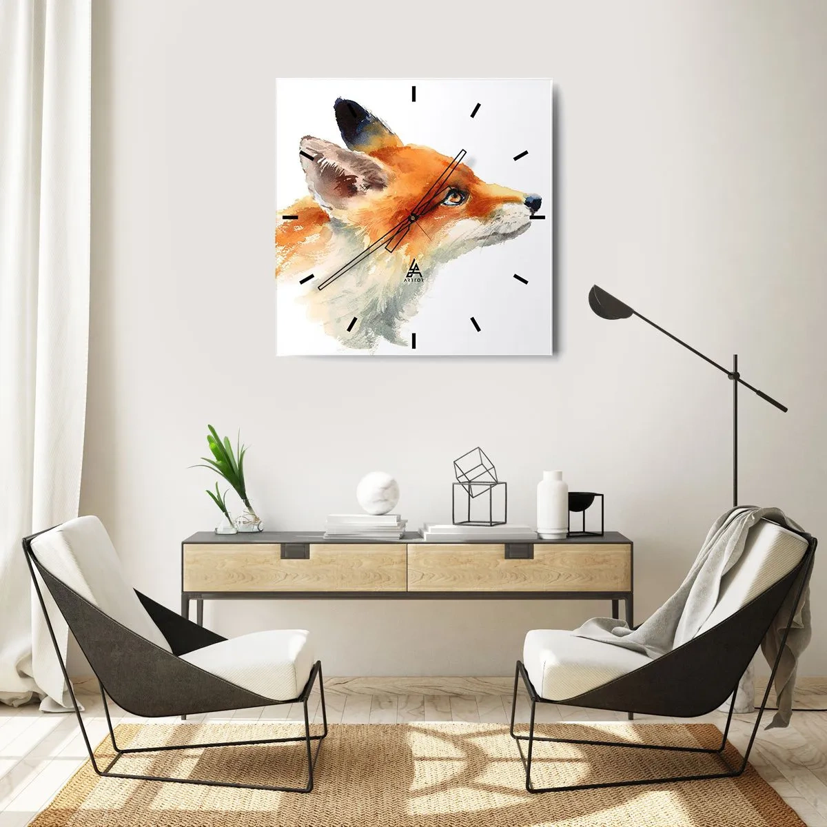 Ceas de perete - Ceas pe sticlă - Nu poți fi niciodată prea atent - 40x40 cm