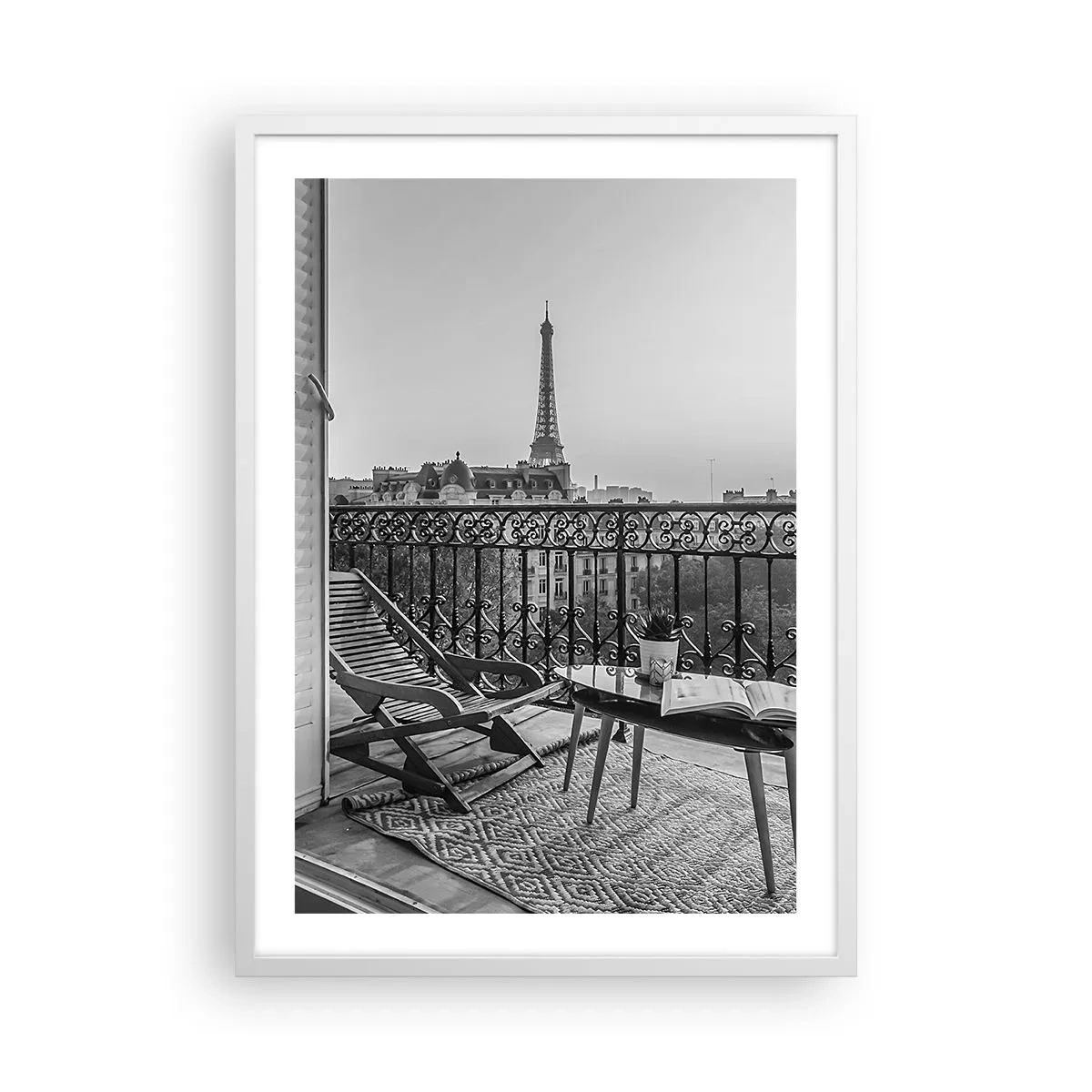 Poster în ramă albă - După-amiază pariziană - 50x70 cm