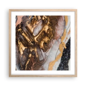 Poster în ramă de stejar deschis - Elementul pământ - 50x50 cm