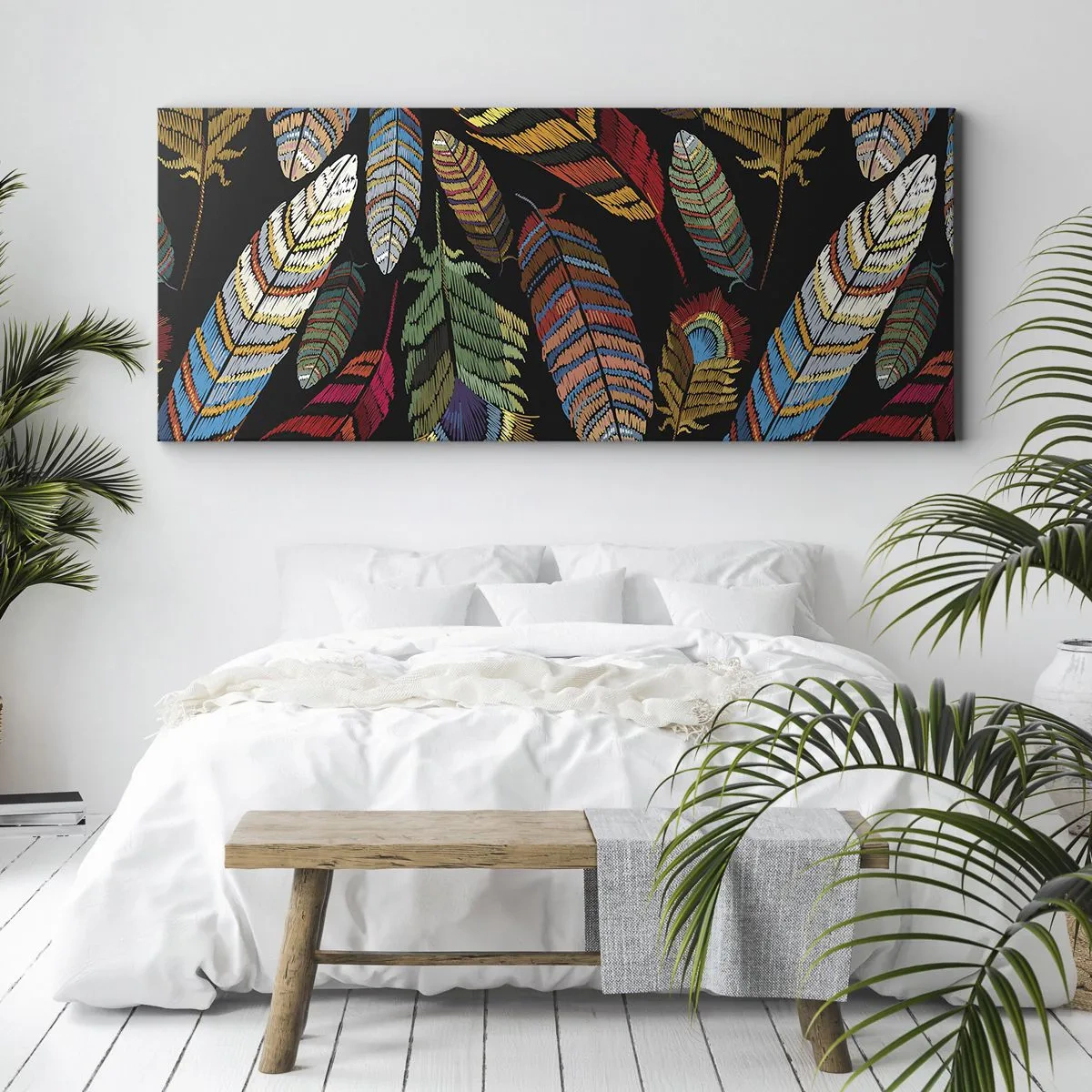 Tablou pe pânză - Carnavalul păsărilor - 100x40 cm