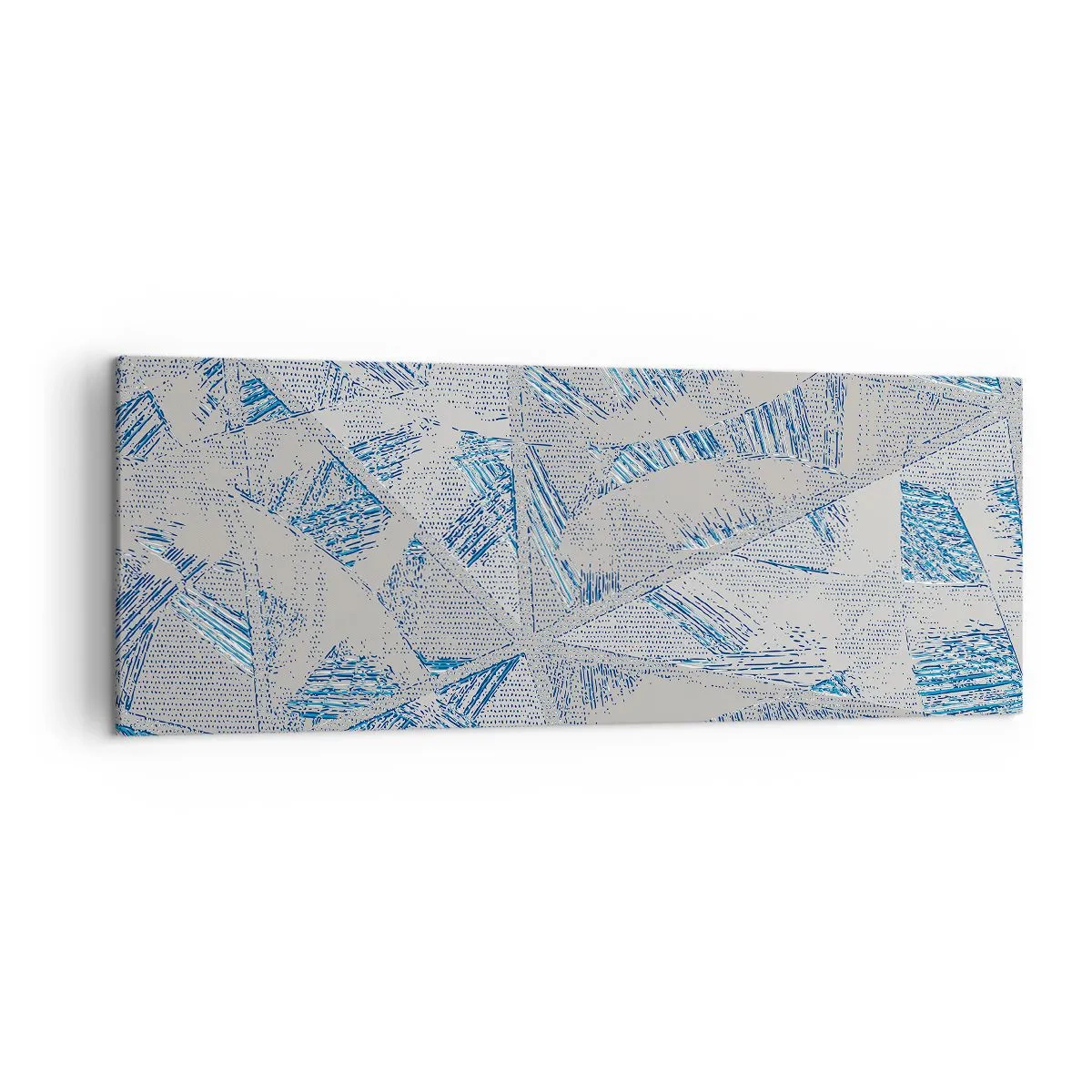 Tablou pe pânză - Într-un labirint de gri-albastru - 140x50 cm