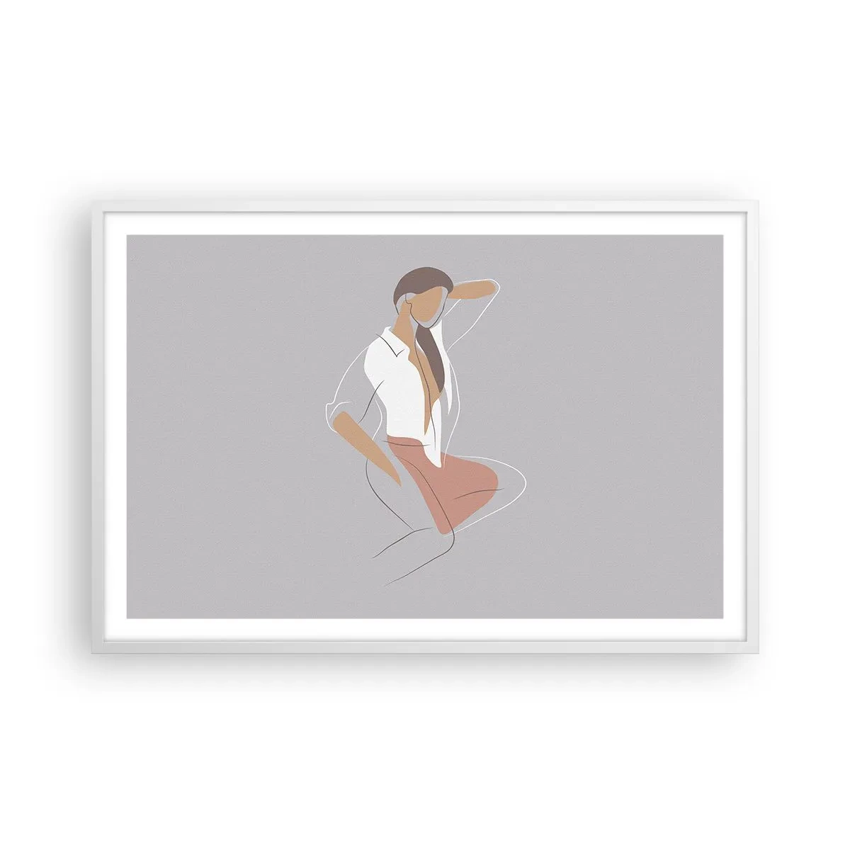 Poster în ramă albă - Schiță de farmec - 91x61 cm