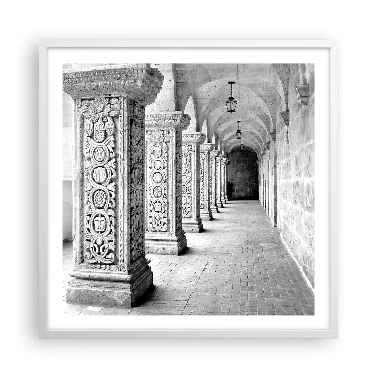 Poster în ramă albă - Și încotro…? - 60x60 cm