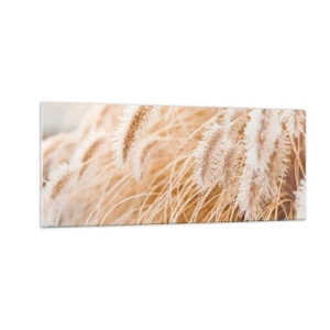 Tablou pe sticlă - Foșnetul auriu al ierburilor - 100x40 cm