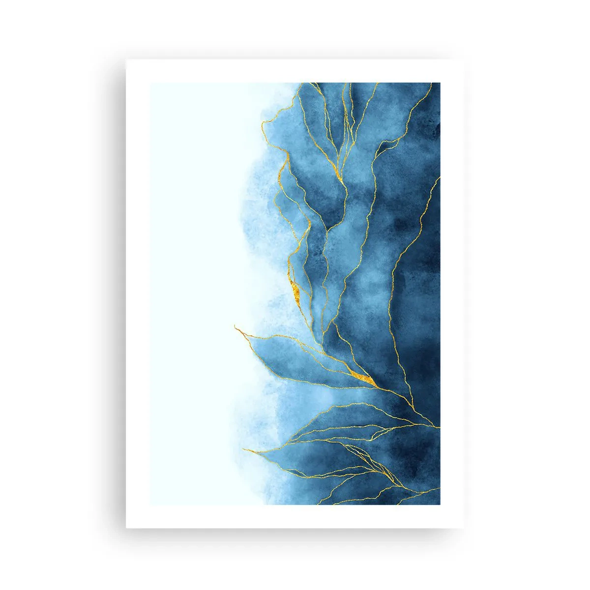 Poster - Albastru în aur - 50x70 cm