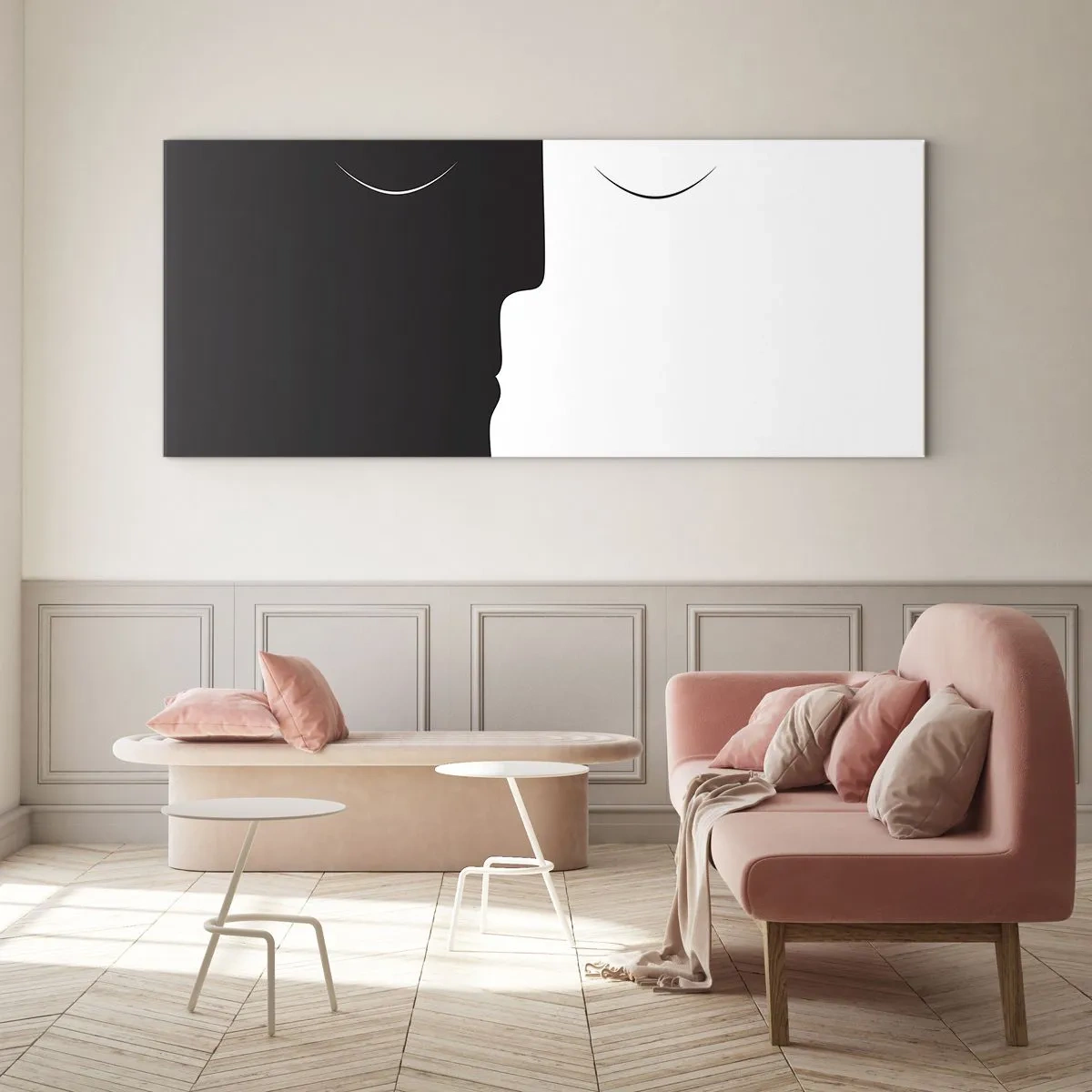 Tablou pe sticlă - Unitatea contrariilor - 90x30 cm