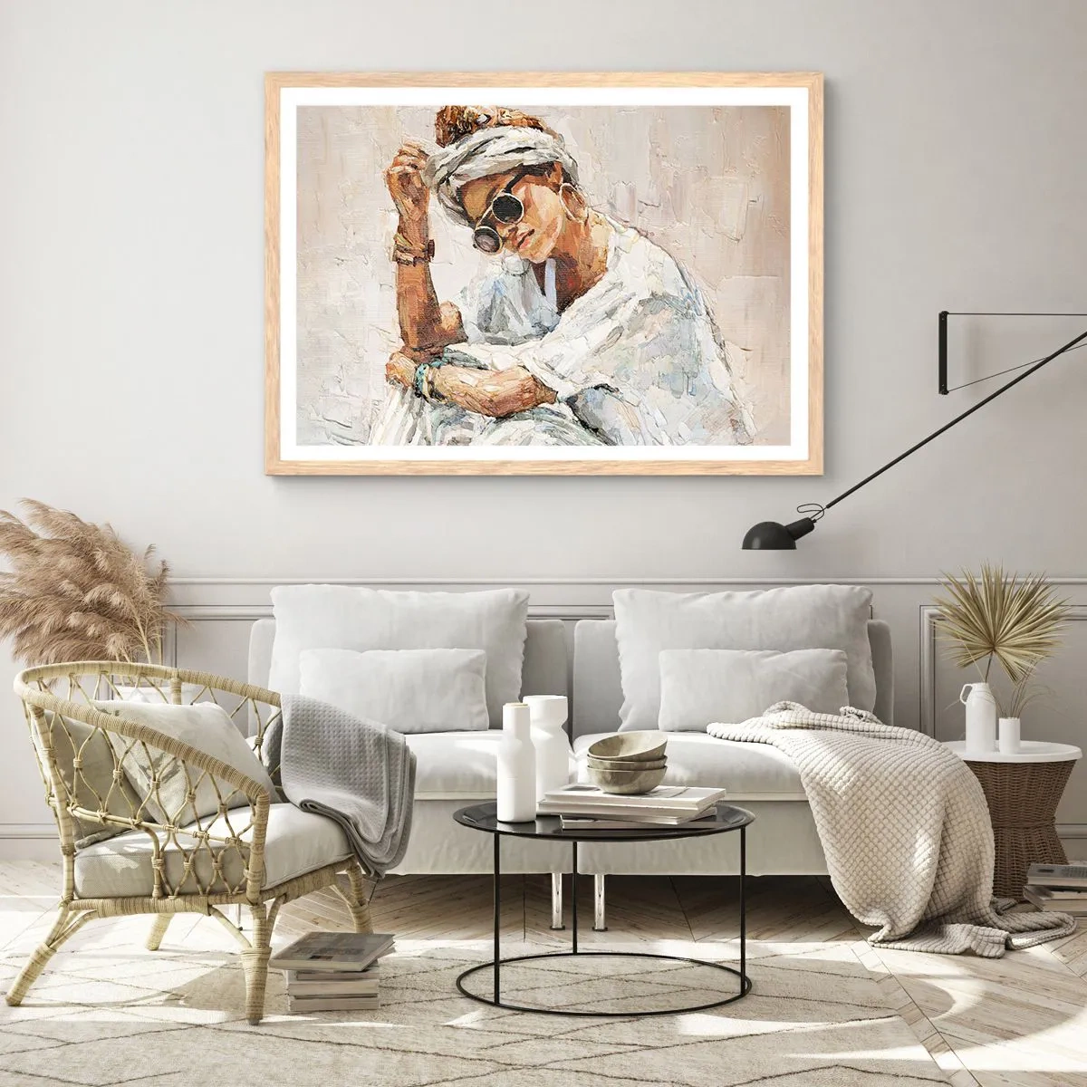 Poster în ramă de stejar deschis - Portret în plin soare - 40x30 cm