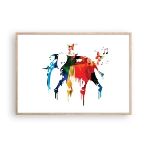 Poster în ramă de stejar deschis - Toată lumea poate dansa - 100x70 cm