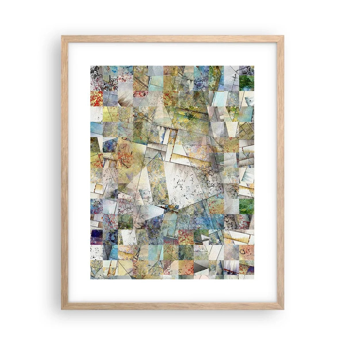 Poster în ramă de stejar deschis - Remaniere geometrică - 40x50 cm